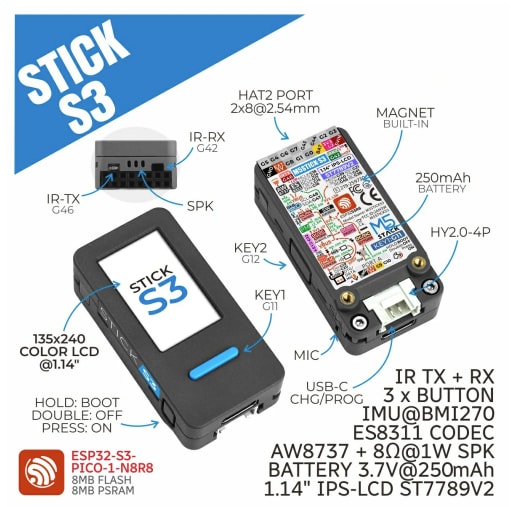 M5Stack K150 StickS3 Programmable Controller